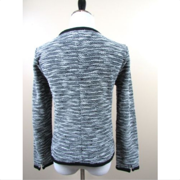 J Crew Black White Boucle Sweater Jacket - Picture 4 of 8